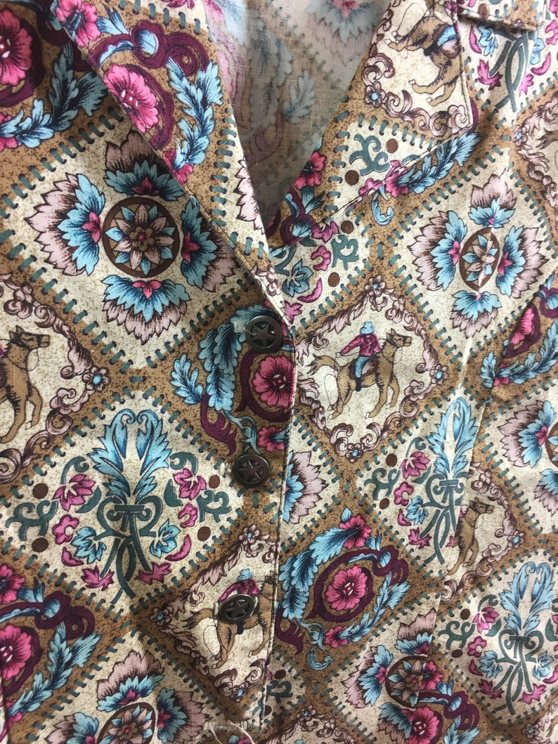 Cowgirl Blouse Western Shirt Vintage Prairie Small Vintage Blouse Western Blouse Handmade Vintage Vintage Western Cowgirl Shirt