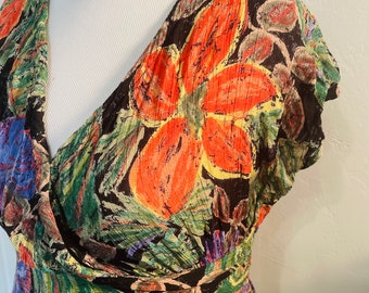 Ensemble Spiegel Wrap autour des années 90 robe vêtements vintage robe vintage wrap autour de la robe robe florale vêtements des années 1990