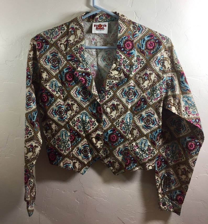 Cowgirl Blouse Western Shirt Vintage Prairie Small Vintage Blouse Western Blouse Handmade Vintage Vintage Western Cowgirl Shirt