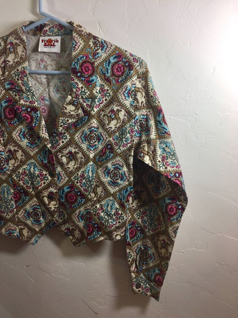 Cowgirl Blouse Western Shirt Vintage Prairie Small Vintage Blouse Western Blouse Handmade Vintage Vintage Western Cowgirl Shirt
