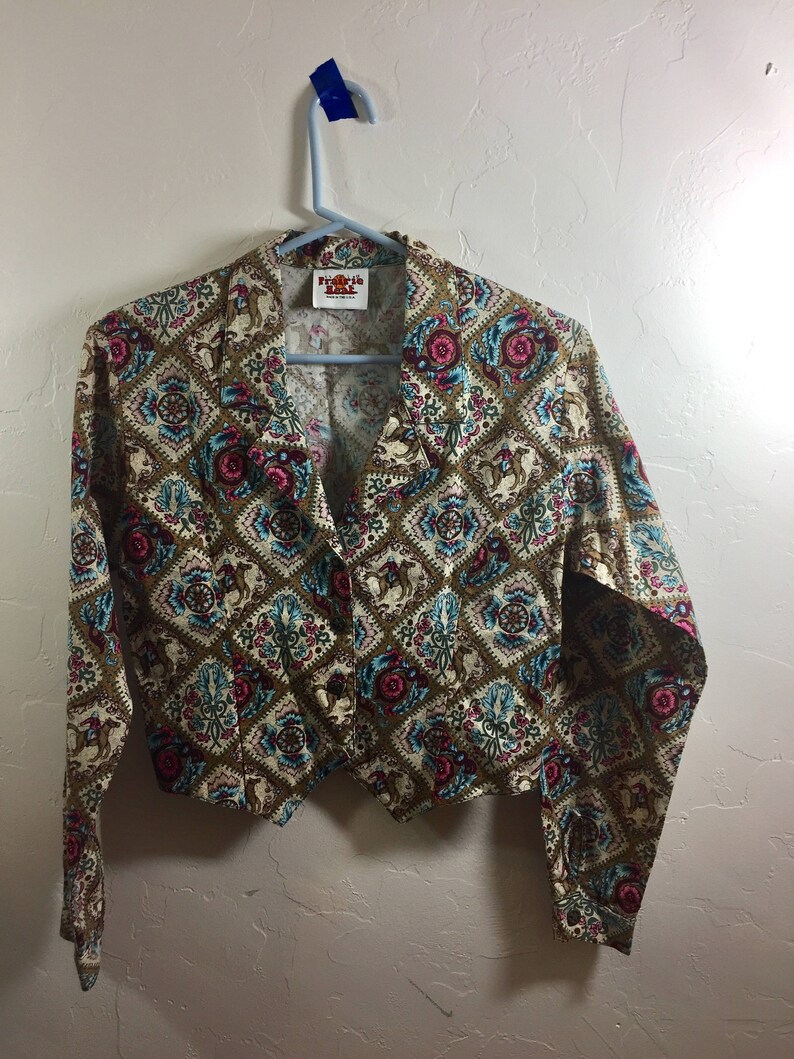 Cowgirl Blouse Western Shirt Vintage Prairie Small Vintage Blouse Western Blouse Handmade Vintage Vintage Western Cowgirl Shirt