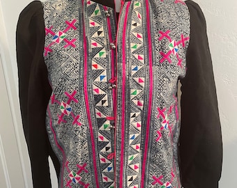 Ethnic jacket handmade jacket embroidered jacket reversible jacket with pockets bells patchwork jacket