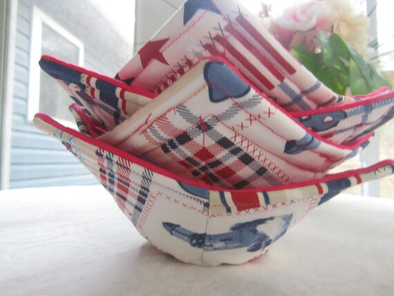 Handmade Microwaveable Hot Soup Bowl Cozy, Set Of 4  7" top 5" bottom