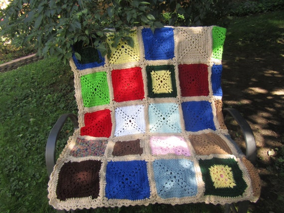 Handmade Crochet Afghan Size 66" X 90"