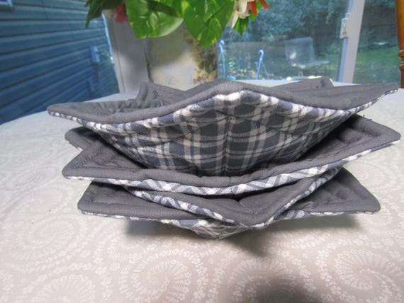 Handcrafted Micro-waivable, Hot Soup Bowl Cozy, Set of 4