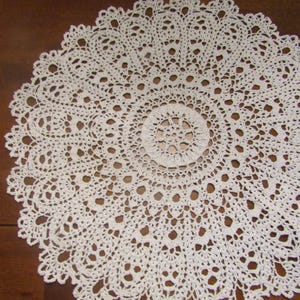 Handmade Hand Crochet White Doily, Table, Decoration, Size  21" Round