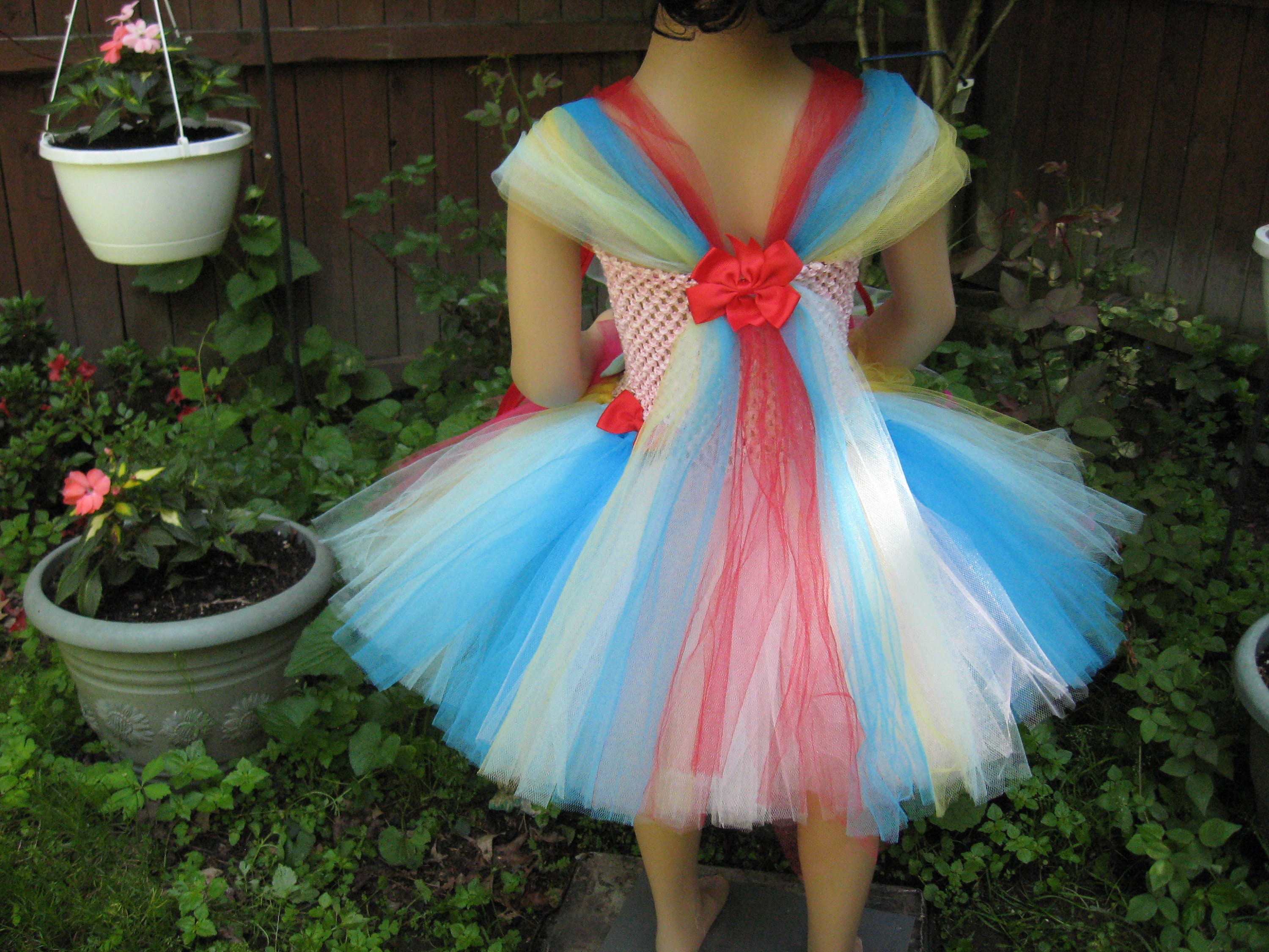 Beautiful Handmade Rainbow Short Tutu Dress Size 5 To 6 Years