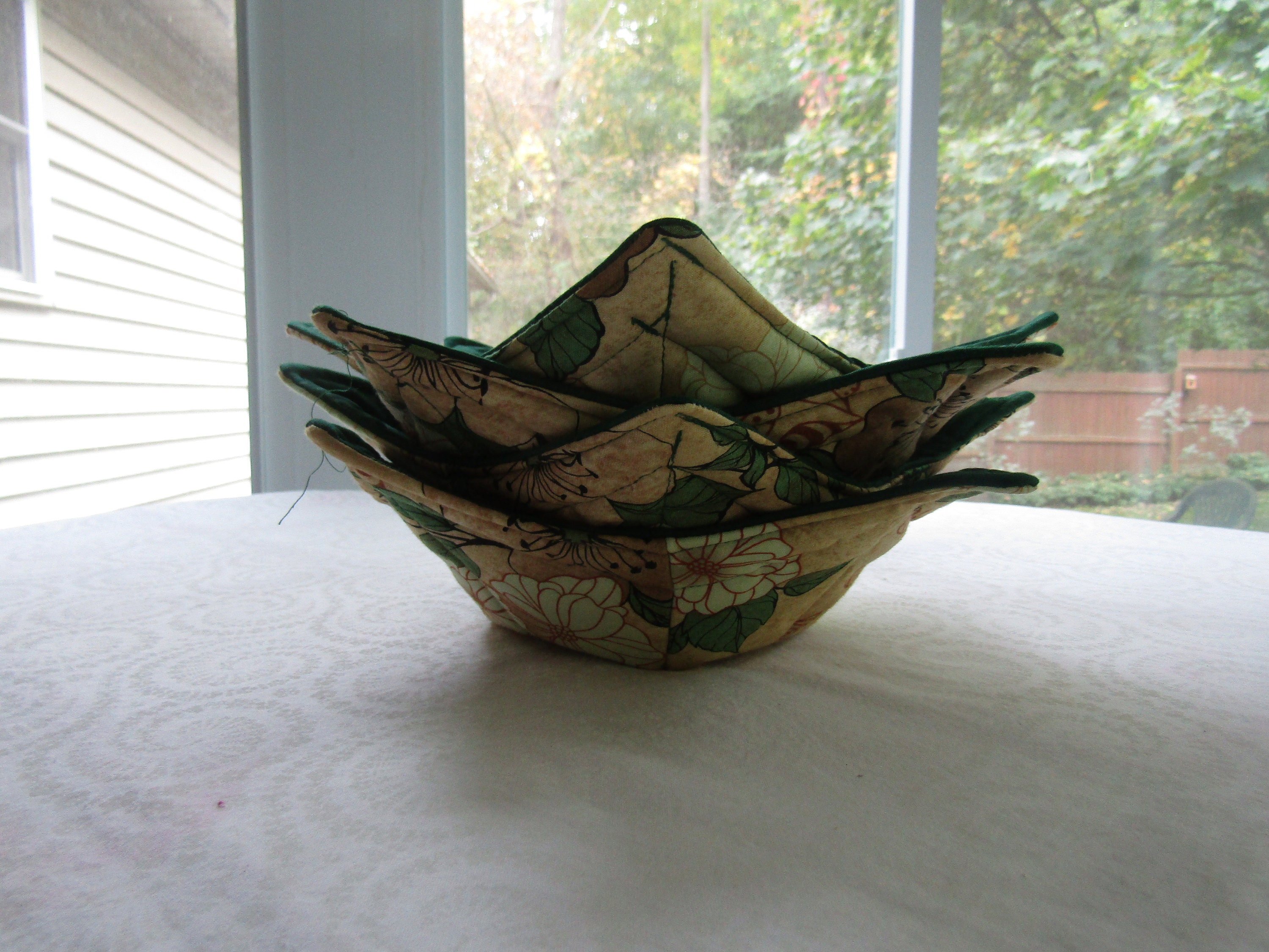 Handmade Bowl Cozy, Microwaveable Hot Soup Bowl Potholder Set Of 4