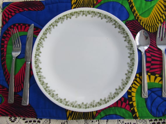 Handmade Beautiful African Design Placemats,  Set Of 4    Size  12.5" x 18"