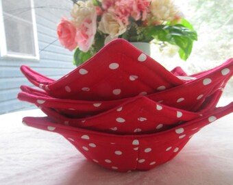 Microwaveable Handmade Soup Bowl Cozies, Set Of 4