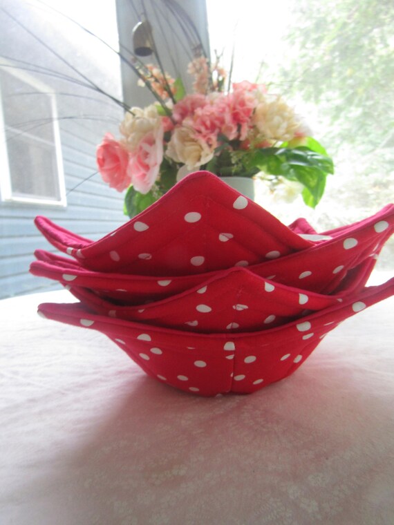Microwaveable Handmade Soup Bowl Cozies, Set Of 4