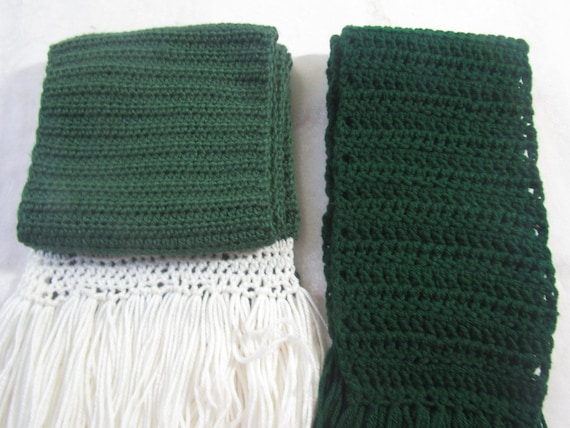 Hand Crochet Long Tasseled Scarves Adult Size 2 for the price of one