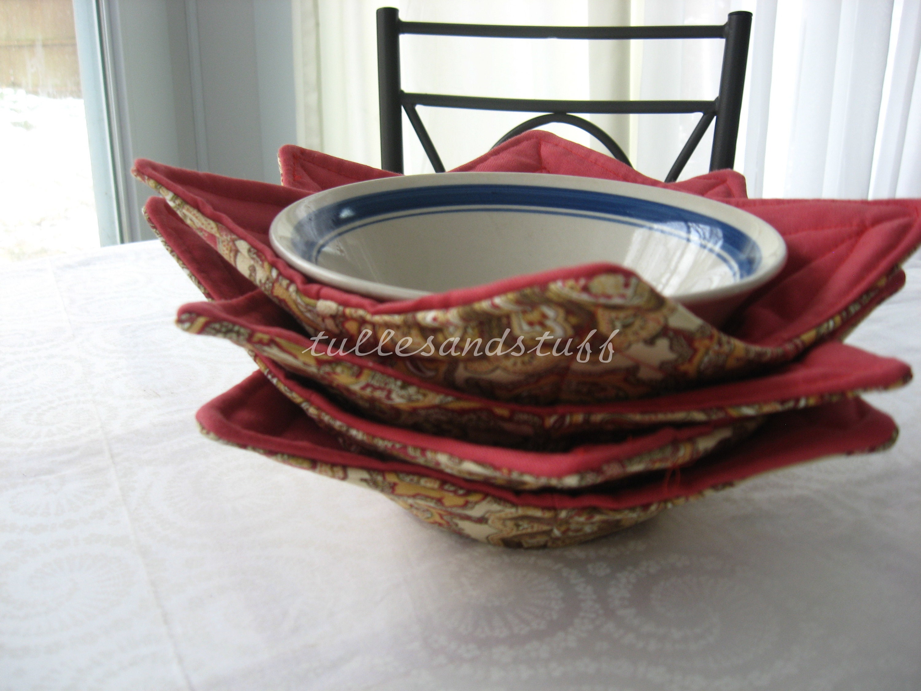 Handmade Bowl Cozy, Hot Soup Bowl Cozy, Cozy Set Of 4