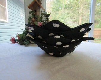 Handmade Microwaveable Soup Bowl Cozies, Set of 4= 7" top 5" bottom