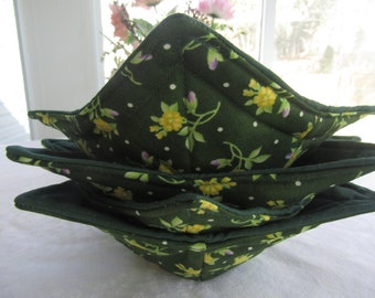 Handmade Microwave Safe Hot Soup Bowl Cozies, Set Of 4