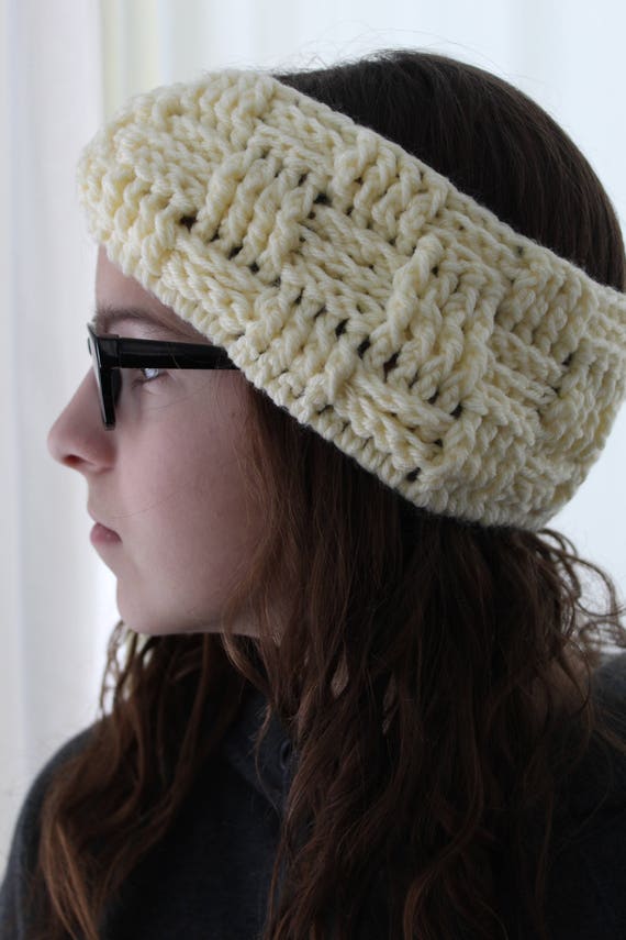 Handmade Headband, Crochet Ear Warmer, Crochet Hat, Winter Ear Warmer, Winter Headband, Size Adult