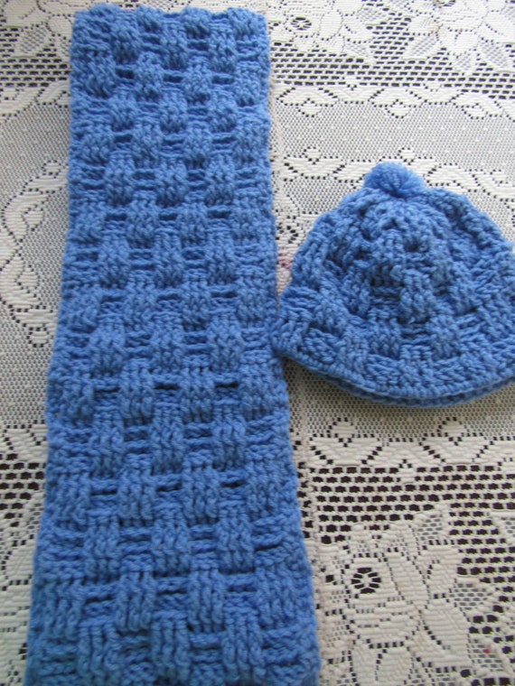 Hand Crochet Winter Hat And Scarf.
