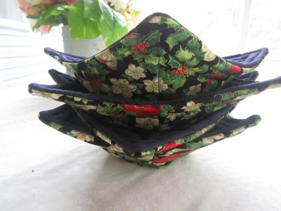 Handmade Microwave Safe Hot Soup Bowl Cozies, Set Of 4