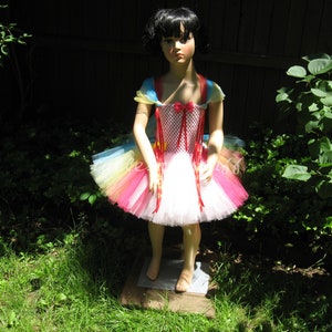 Beautiful Handmade Rainbow Short Tutu Dress - Size 5 To 6 Years
