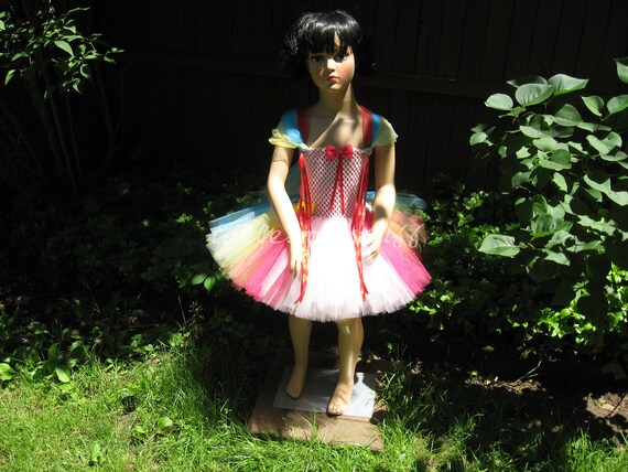 Beautiful Handmade Rainbow Short Tutu Dress - Size 5 To 6 Years