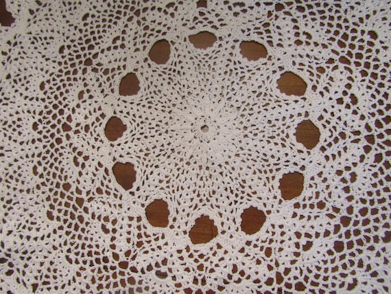 Handmade Elegant Crochet Doily, Size 27" Across
