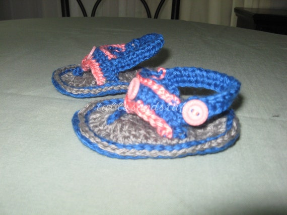 Crochet Handmade Unisex Baby Sandals, 2 Sizes, 0 To 6 Mo.  or 6 Mo. to 1 Year.