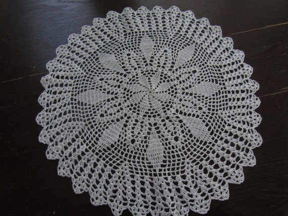 Hand Crochet Large Doily Size 18 Inches Across