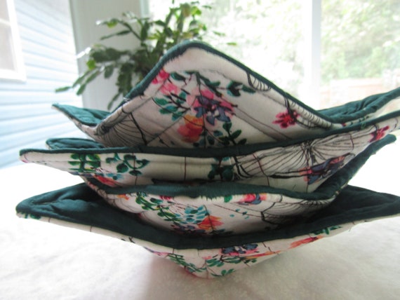 Microwaveable Hot Soup Bowl Cozies, Life Is A Beautiful Ride, Set Of 4- 7" Top 5" bottom