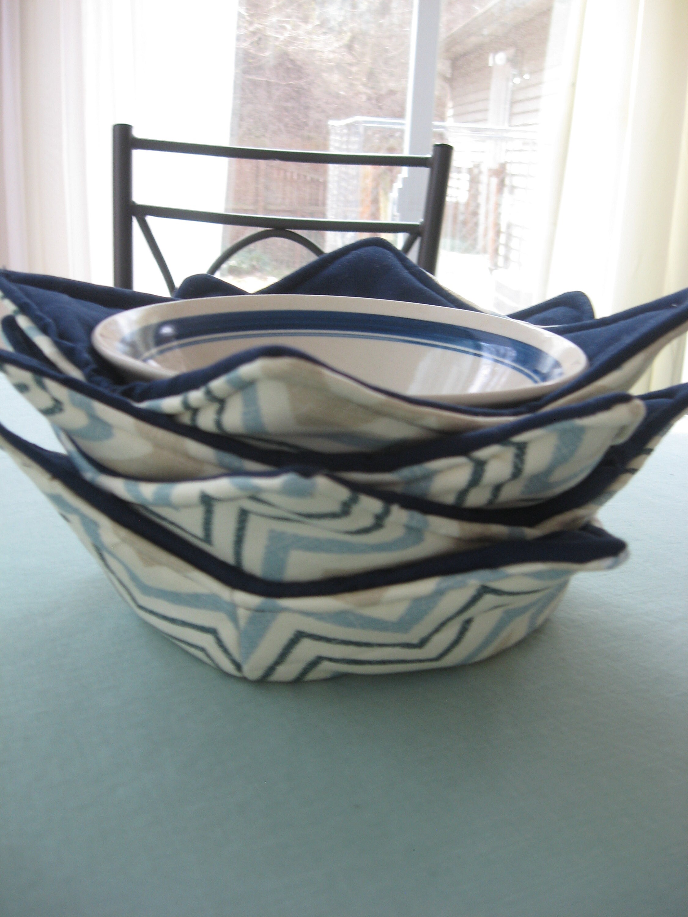 Handmade Hot Soup Bowl Cozy, Microwaveable Soup Potholder, Set Of 4