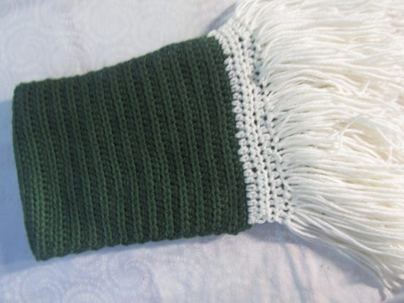 Hand Crochet Long Tasseled Scarf
