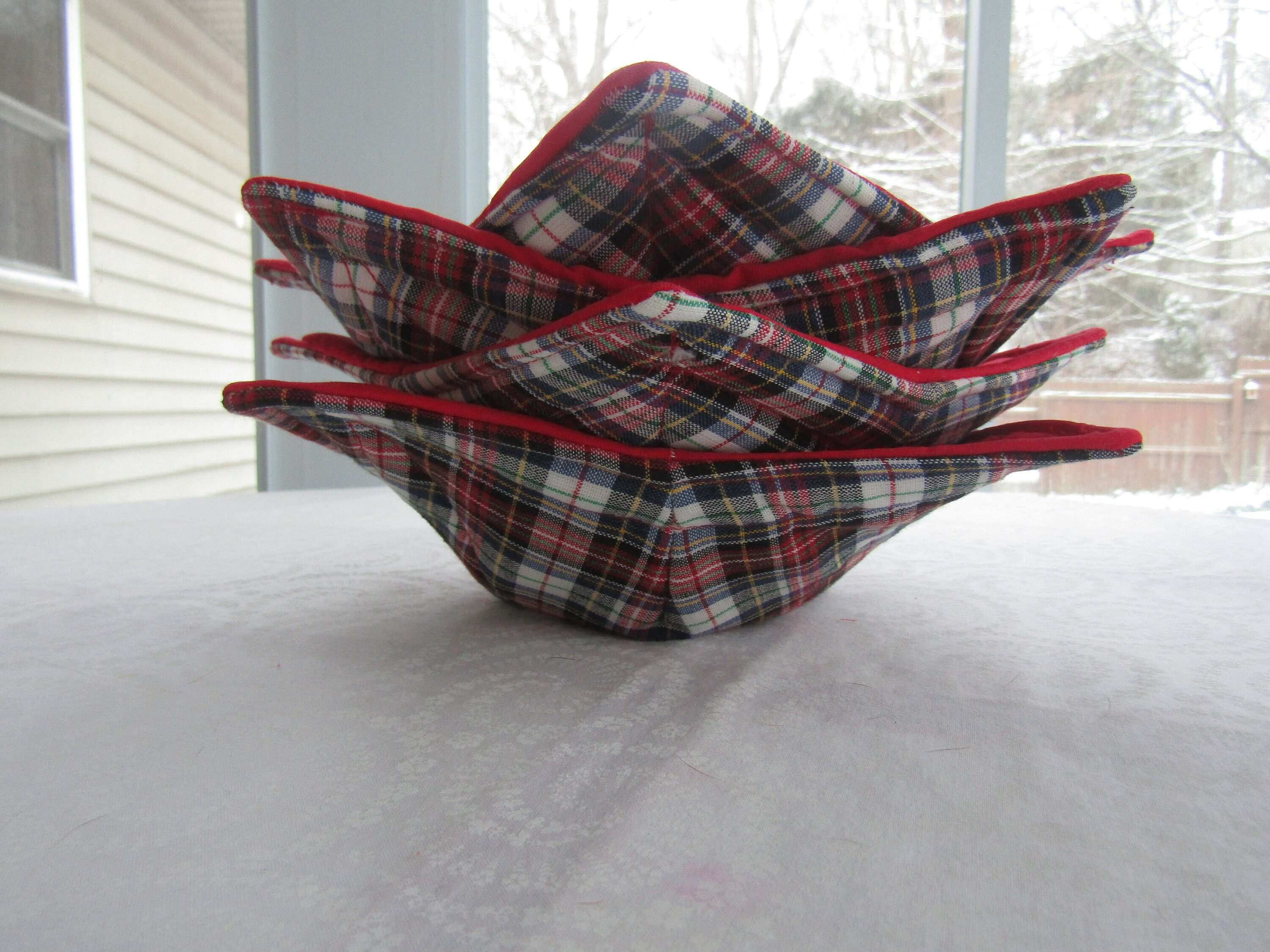Handmade Microwaveable Hot Soup Bowl Cozy, Set Of 4