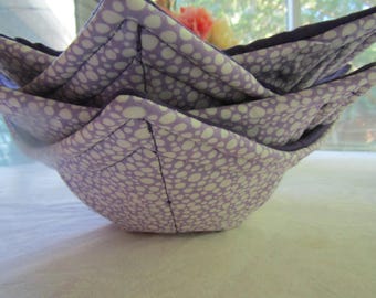 Handmade Microwaveable Hot Soup Bowl Cozies, set of 4- 7" Top 5" Bottom.