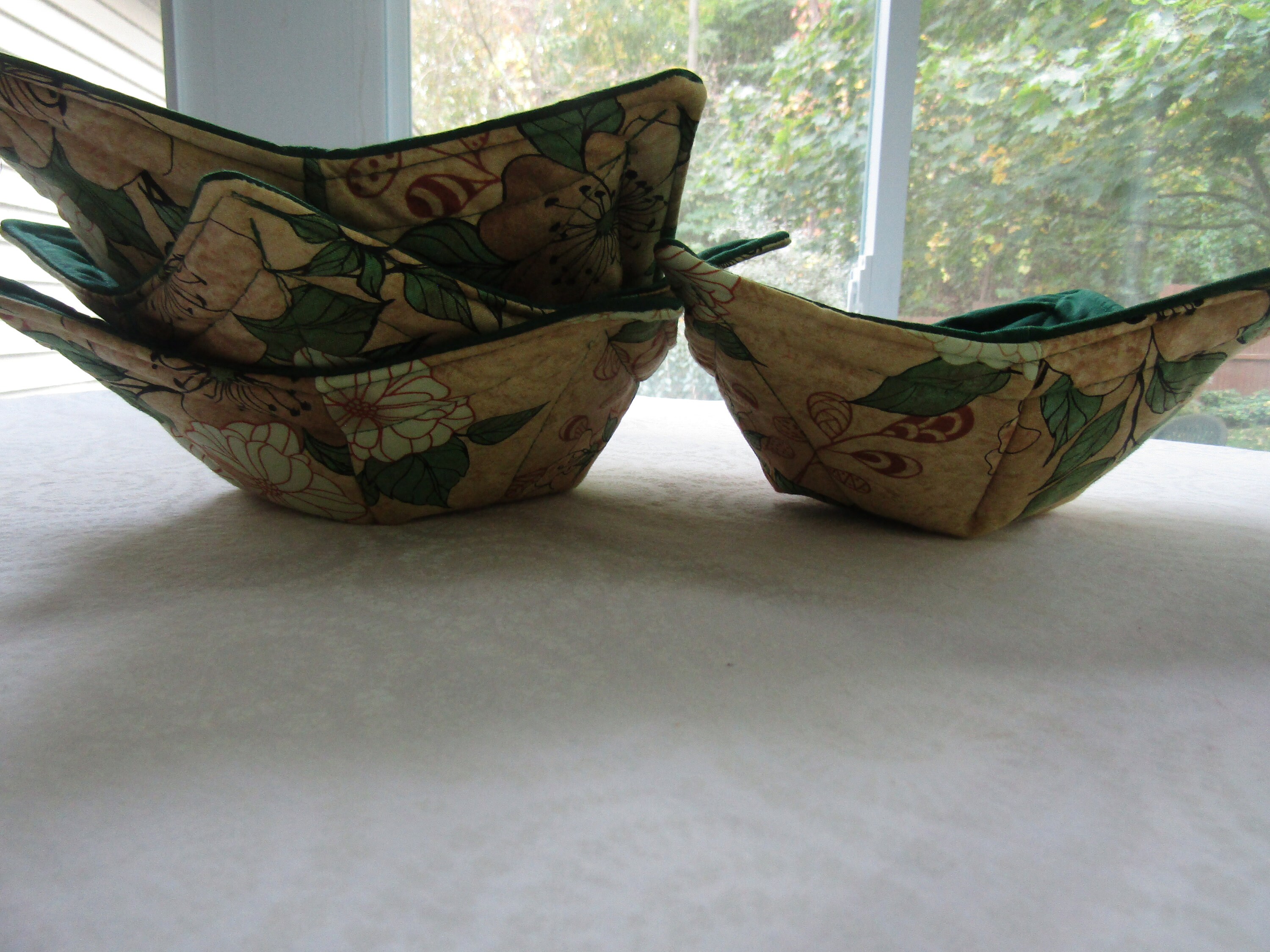 Handmade Bowl Cozy, Microwaveable Hot Soup Bowl Potholder Set Of 4