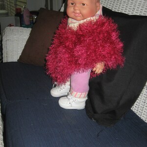 Handmade Crochet Baby Poncho, Baby Girls Red And White Cape, Size - 3 To 6 Months