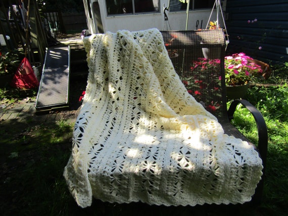 Hand Crochet Afghan, - Size 60" By 72"