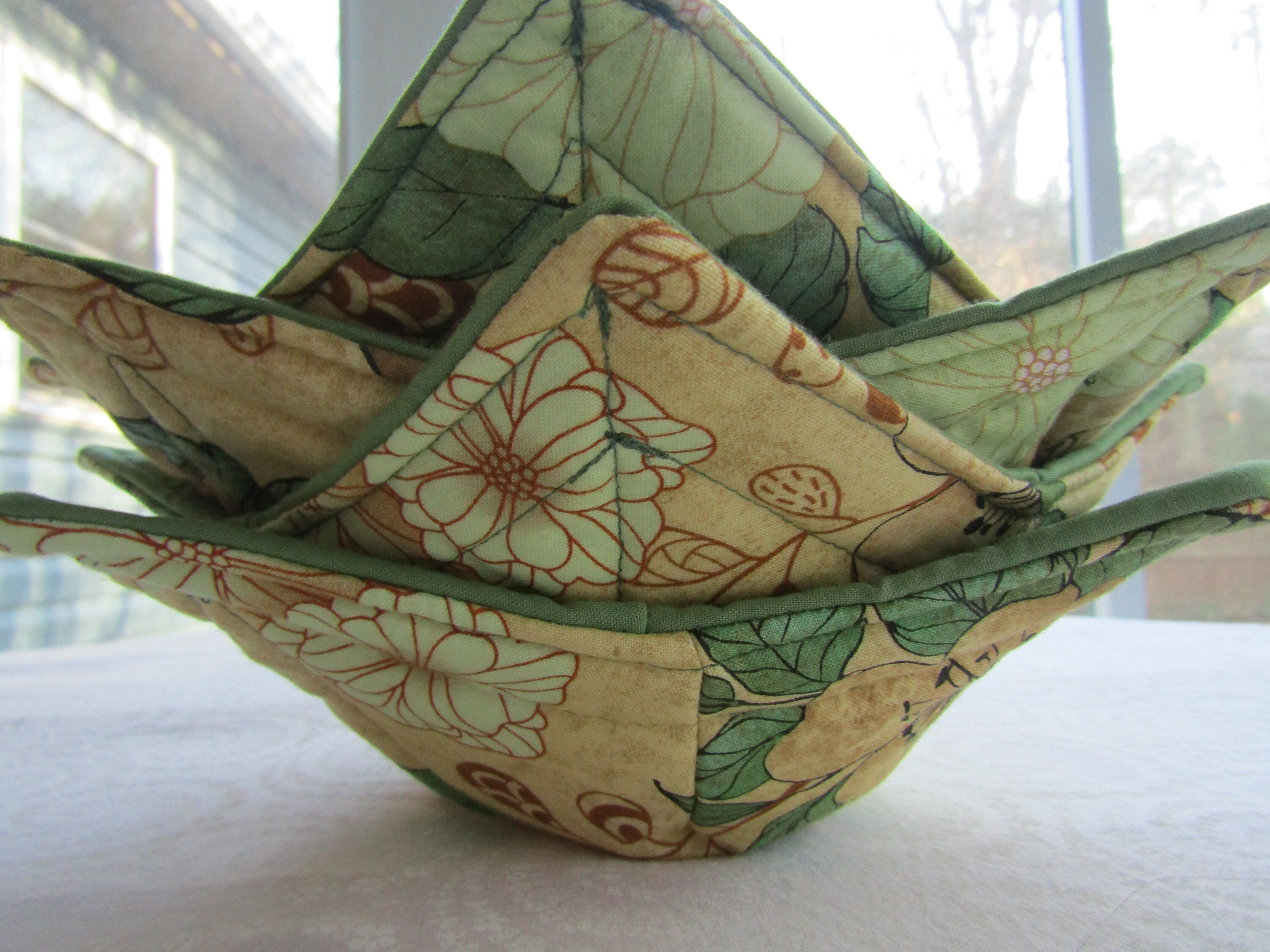 Handmade Bowl Cozy, Microwaveable Hot Soup Bowl Potholder Set Of 4