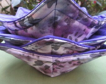 Handmade Microwaveable Hot Soup Bowl Cozy, Set Of 4- 7" top 5" bottom.