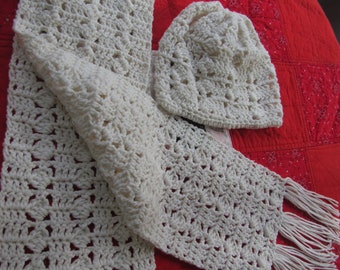 Hand Crochet Winter Hat And Scarf.