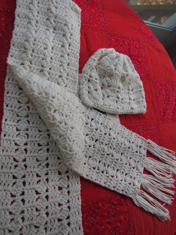 Hand Crochet Winter Hat And Scarf.