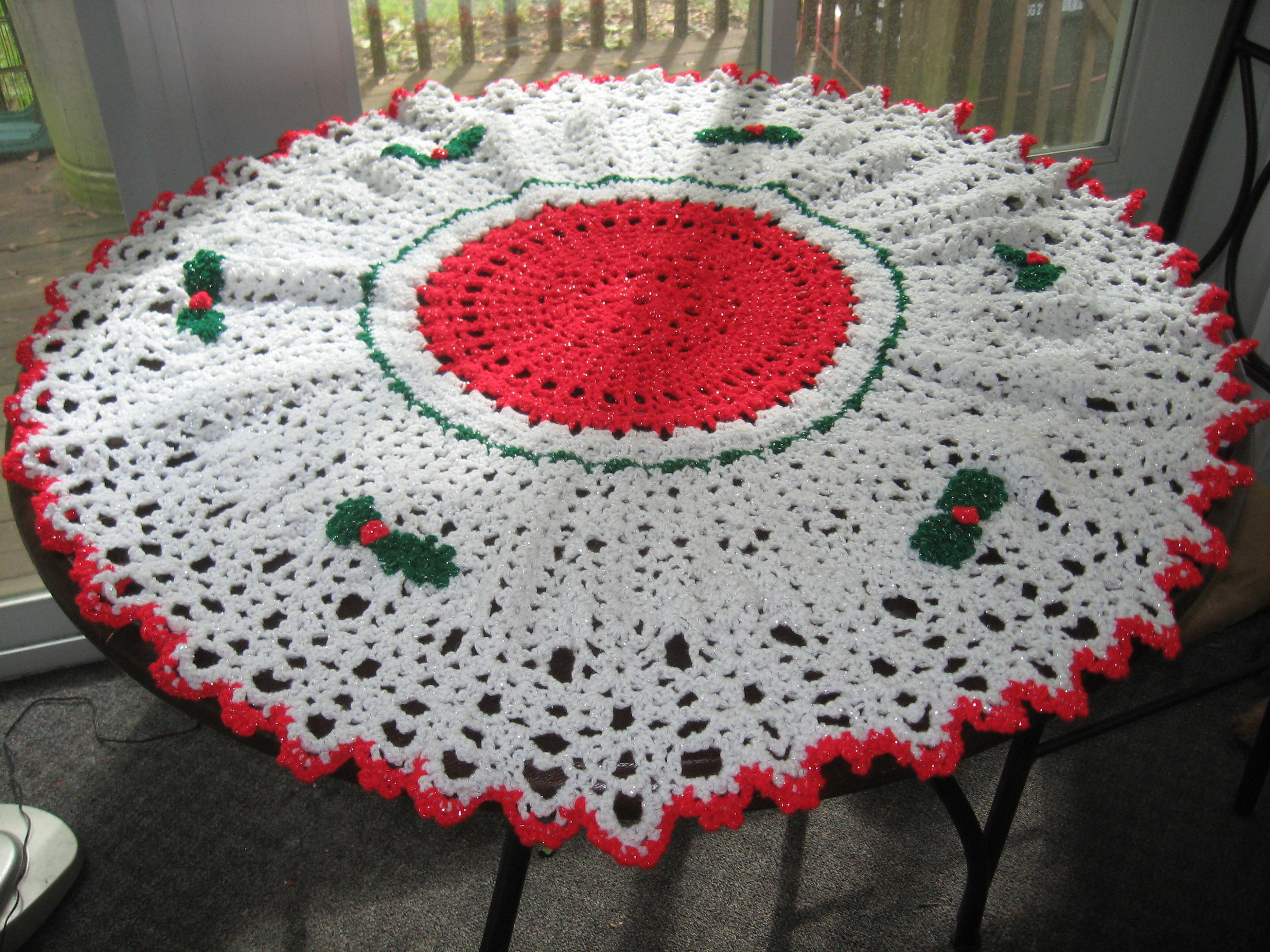 Handmade Crochet Christmas Lay Christmas Tablecloth Size Etsy