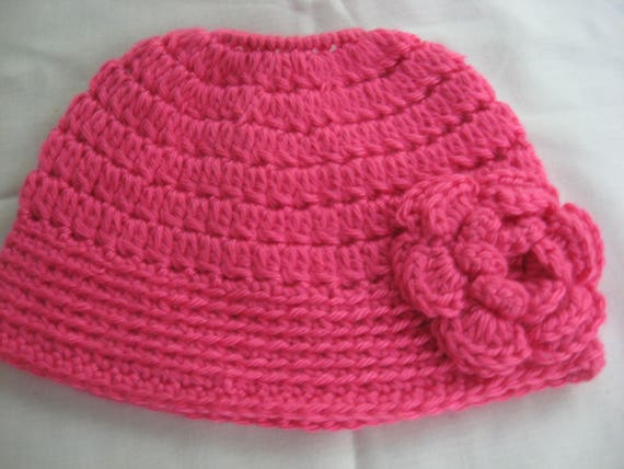 Handmade Girls Hat, Girls Ponytail Hat, Hand Crochet Hat, Girls Messy Bun Hat, Crochet Ponytail Hat, Size Child