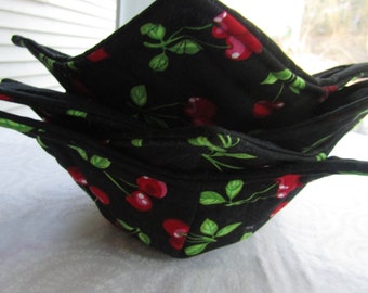 Microwaveable Hot Soup Bowl Cozies, Life Is Just A Bowl Of Cherries -  Set Of 4