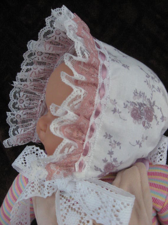 Handmade Spring/Summer Baby Girls Sunbonnet Size - Medium  Adjustable