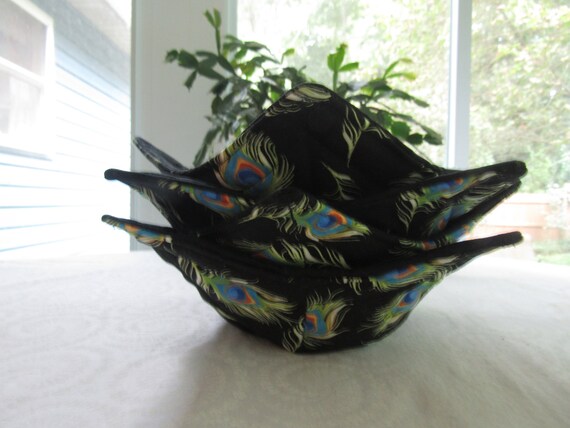 Microwaveable Handmade Hot Soup Bowl Cozy, Set Of 4. Size 7" Top 5" Bottom.