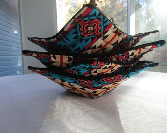 Handmade Microwaveable Hot Soup Bowl Cozy, Set Of 4 - 7" Top 5" bottom.