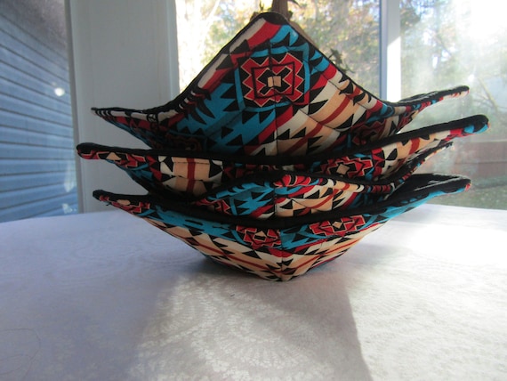 Handmade Microwaveable Hot Soup Bowl Cozy, Set Of 4 - 7" Top 5" bottom.