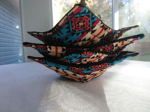 Handmade Microwaveable Hot Soup Bowl Cozy, Set Of 4 - 7" Top 5" bottom.