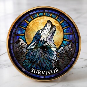 Personalized Wolf Sobriety Coin, Full Moon Recovery Token, Custom AA Milestone Keepsake