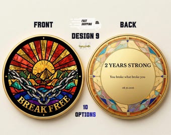 Custom Recovery Coin, Mental Health Encouragement Gift, Phoenix Rising Strength Token (10 Designs)