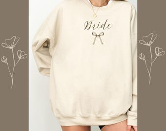 Bride Sweatshirt, Bridal Crewneck Sweatshirt, Wedding Morning Outfit, Bride To Be Gift, Bridal Shower Sweatshirt